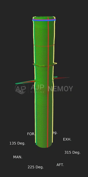 Third view of the same cylinder liner, completing the dimensional views selected from the report.